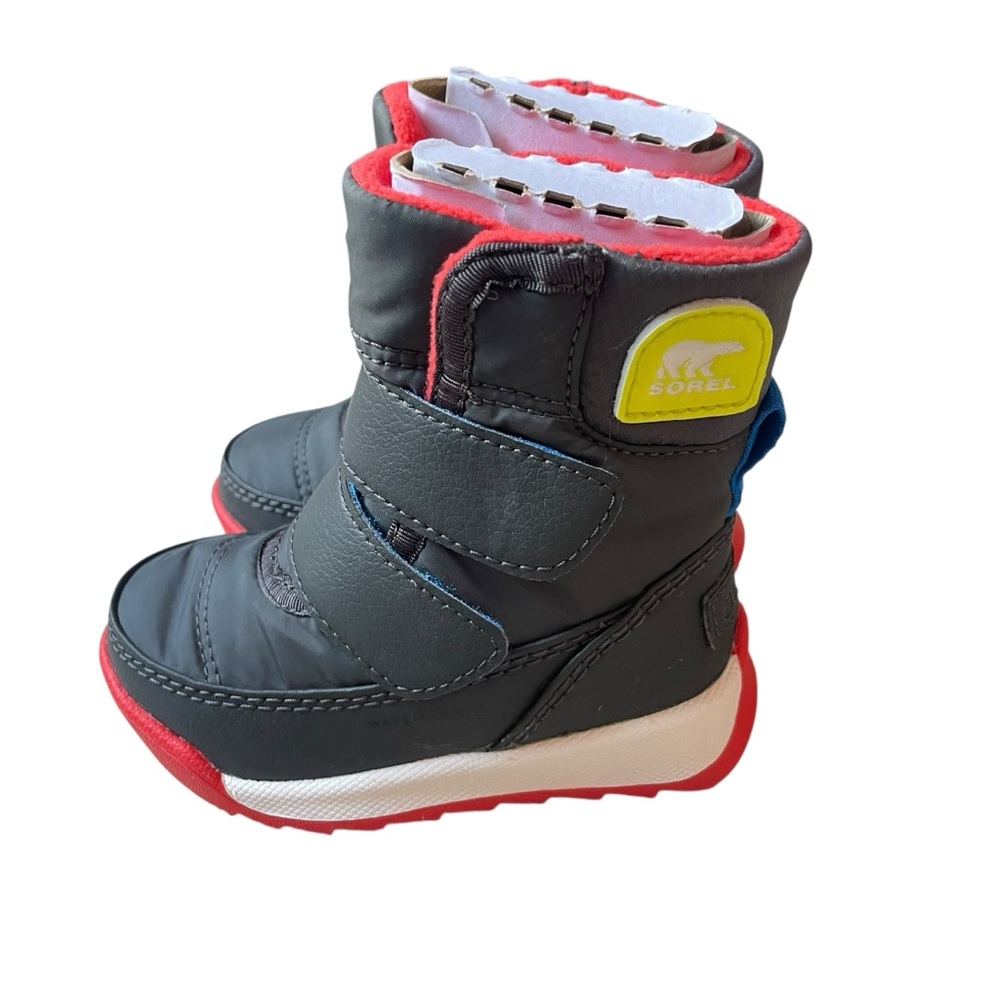 Sorel Toddler Whitney ll Strap Waterproof Boots Jet Poppy Red‎ Size 4 NWT